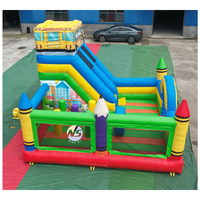 Château gonflable commercial pour enfants avec toboggan, structure de saut robuste, aire de jeux gonflable pour la location