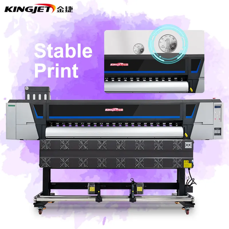 KINGJET 최고의 가격 1.6m 1.8m 3.2m ecosolvent 프린터 xp600 인쇄 헤드 캔버스/비닐 스티커/포스터 인쇄 기계
