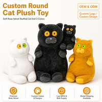 Ensemble de jouets en peluche pour chat, quatre couleurs, noir, blanc, orange, poupée en peluche douce, OEM ODM, vente en gros personnalisée