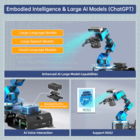 Brazo de robot Hiwonder ArmPi Ultra ROS2 3D Vision, con AI LLM multimodal (ChatGPT), interacción de voz AI, reconocimiento de visión