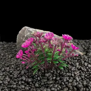 Pecera paisajismo simulación de plástico plantas acuáticas flores artificiales hierba algas acuario miniatura paisaje plantas