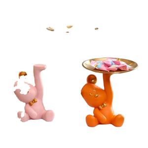 Bandeja de Almacenamiento de Llaves para la Entrada, Adornos para la Sala de Estar, Escritorio, Estilo Moderno y Lujoso, Bandeja con Diseño de Oso Tierno - Product Image 2