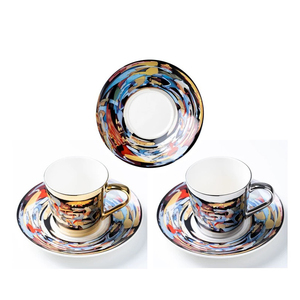 Sinh Thái Thân Thiện Với Cốc Cà Phê Gốm Độc Đáo Mạ Điện Phản Chiếu Gương Cup Và Chiếc Đĩa Đặt Sứ - Product Image 5