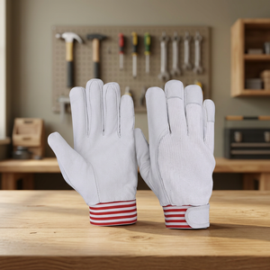Guantes de Algodón Blancos para Trabajo, Texturizados, Antideslizantes, Duraderos, con Puño Recto, para Uso General - Product Image 3