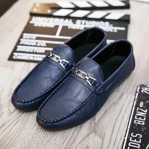 Mocassins à enfiler en cuir PU pour homme, chaussures décontractées classiques originales, mocassins à pois