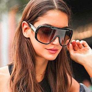 Nouvelles Lunettes de Soleil Rétro Tendance 2019 pour Femmes et Hommes, Monture Plate Oversize, Protection UV400, Verres Dégradés, Pare-Vent - Product Image 3