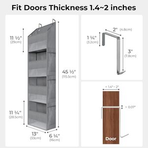 Over The Door Organizer 4 <b>Shelf</b> 6 Pockets Waterproof Polyester Storage Rack For Toys Baby Items Behind Door <b>Wall</b> <b>Mount</b> - Product Image 3