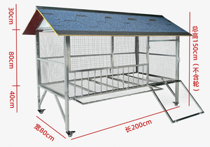 Cage à volaille en fil d'acier inoxydable épais, anti-picorage, anti-évasion, cage d'élevage à double usage pour les fermes domestiques, maisons classiques de luxe - Product Image 2