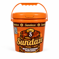 Seau en plastique PP de 10 L de qualité supérieure, hermétique, écologique, avec couvercle, pour crème glacée, recyclable, pour aliments, vente en gros