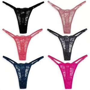 Women's High-Rise Sexy <b>Thong</b> <b>Panties</b> Sets Seamless Plus Size Transparent Lace Condom Safe Periods <b>Panty</b> - Product Image 5