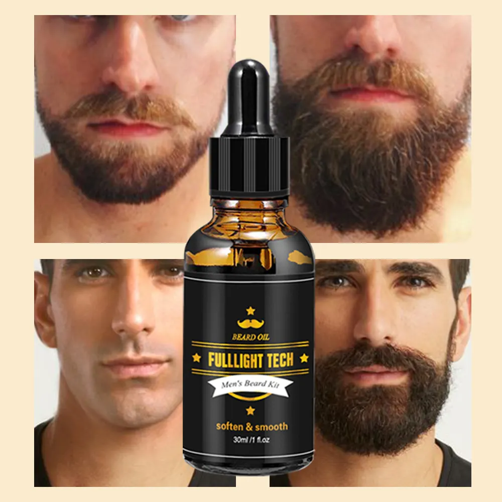 OEM Brand Men Bart Kit Kunden spezifisches Shea Oil Growth Bart Kit Öl produkt 100% natürliche Bartöle für Männer