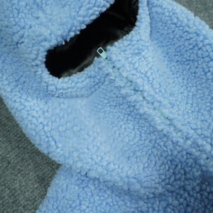 Sudadera con capucha de lana <span class=keywords><strong>Polar</strong></span> con cremallera completa para <span class=keywords><strong>hombre</strong></span>, chaqueta gruesa de lana de cordero, detalle de apliques bordados, Sudadera con capucha enmascarada suave cálida para invierno - Product Image 4