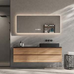 Novel Hotel <b>Wood</b> Euro Style <b>Bathroom</b> <b>Cabinet</b> Wall Mounted Luxury Modern <b>Bathroom</b> Vanity With Sink - Product Image 2