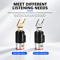 Connecteur banane YIVO HIFI non magnétique plaqué or 24 carats/plaqué rhodium, connecteur en U / fourche pour câble de haut-parleur audiophile