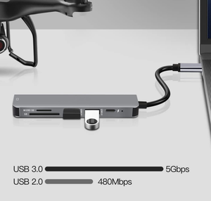 Tuti Người Bán Hàng Tốt Nhất 6-Trong-1 Đa-Cổng <span class=keywords><strong>USB</strong></span> HUB TF SD Đầu Đọc Thẻ <span class=keywords><strong>USB</strong></span> C Docking Station Cho Máy Tính Máy Tính Xách Tay, <span class=keywords><strong>Mac</strong></span> - Product Image 6