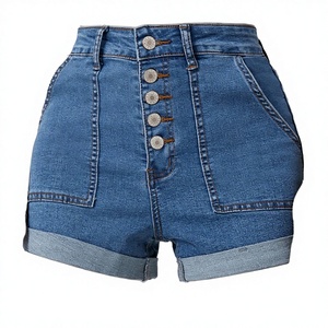 Nouveaux shorts en jean décontractés pour femmes, en polyester/coton, personnalisés, élégants, en denim délavé, pour l'été - Product Image 3