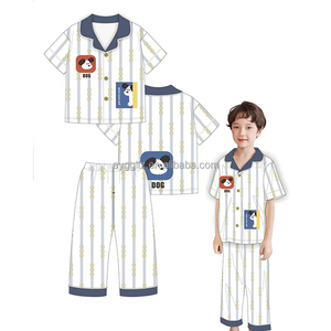 Nouvelle conception Ensembles de pyjama pour garçons et filles 100% coton Chauds et respirants Printemps/Hiver/Automne Manches longues Imprimés à carreaux/dessins animés - Product Image 4