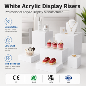 Set di Alzate e Contenitori Espositivi Personalizzati in Acrilico Bianco per Buffet, Alimenti, Gioielli, <span class=keywords><strong>Vetrine</strong></span> e Grandi Esposizioni da Tavolo - Product Image 1