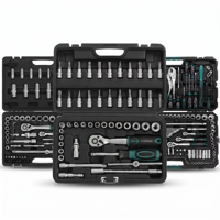 Ensemble d'outils de mécanique automobile de 46 pièces avec clé à douille et jeu de douilles à cliquet, boîte à outils en plastique rigide, ensemble d'outils pour la réparation automobile, le travail en garage