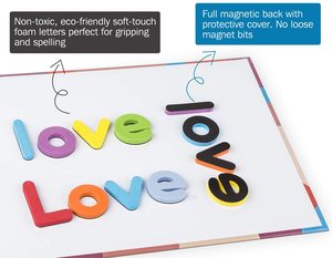Classroom <strong>Magnetic</strong> <strong>Letters</strong> Kit with Magnet <strong>Board</strong> - Foam <strong>Alphabet</strong> <strong>Letters</strong> for Kids Gift Plastic Box EVA Unisex Lovely ABS 3years+
