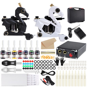 ชุดเครื่องสักลายแบบมืออาชีพ พร้อมปืนสักลายแบบ Dual Coil ครบชุด สำหรับศิลปะบนร่างกาย ช่างสักมืออาชีพ อุปกรณ์สักลายขายส่ง - Product Image 1