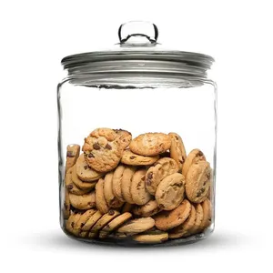 Wholesale Wide Mouth Large Capacity Cookie Jar With Lid Airtight Storage Jar Food Glass Storage Jar