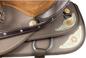 Sillín de caballo occidental clásico de calidad Premium hecho a mano de cuero cómodo para Barril Racing Trail ecuestre deportes árbol de plástico - Product Image 5