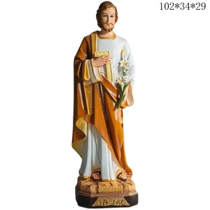 Statue de Jésus de la Divine Miséricorde en fibre de verre, peinte à la main, taille réelle, sculpture religieuse pour la décoration d'église - Product Image 5