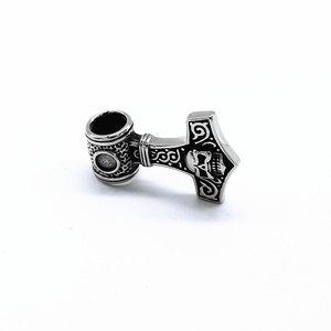 Colgante de martillo de Thor de yunnique, collar de acero inoxidable con diseño de calavera para hombre, joyería de moda de estilo gótico - Product Image 4