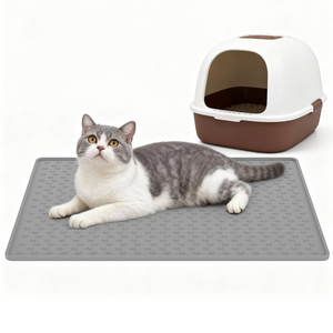 Tapis anti-dérapant pour litière de chat en silicone de qualité alimentaire, facile à nettoyer, imperméable, pour usage intérieur, design personnalisé disponible - Product Image 1