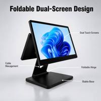 Système de point de vente à double écran pliable, écran tactile, caisse enregistreuse pour supermarché, restaurant, directement de l'usine