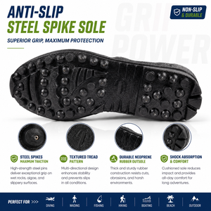 Stivali da Pesca YONSUB con Suola Chiodata, <span class=keywords><strong>Scarpe</strong></span> Resistenti Antiscivolo con Fodera in Neoprene Premium per Pesca su Roccia, Molo, Spiaggia e Oceano - Product Image 4