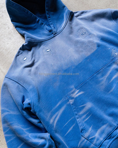 Sweat à capuche en molleton tie-dye personnalisé de haute qualité pour homme, multicolore, délavé à l'acide, style streetwear, avec étiquettes vintage pour un look décontracté hivernal - Product Image 2