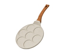 JEETEE OEM Poêle à crêpes et gaufres antiadhésive 7 trous 27 cm, idéale pour le petit-déjeuner, les biscuits, les omelettes et les œufs frits – Nouveauté très demandée