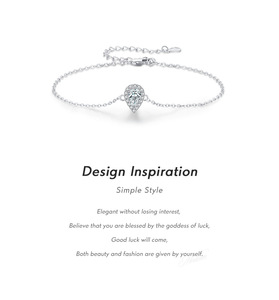 Bracelet en argent sterling 925 avec halo de zircon en forme de larme, élégant et luxueux, chaîne fine réglable, pour femmes modernes et chics, bijoux en argent fin - Product Image 6