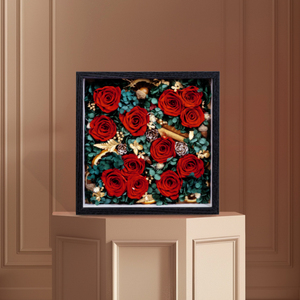 Cornice con Rosa Eterna, Decorazione per la Casa, Rosa Preservata con Cannello di <span class=keywords><strong>Cassia</strong></span> e Ghiande, Regalo per San Valentino, Rosa Infinita - Product Image 5