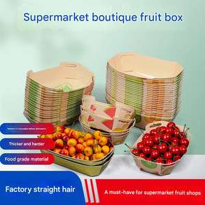 Caja de Frutas Biodegradable y Ecológica Personalizada, Caja de Comida Desechable en Forma de Barco, Empaque de Papel Kraft para Llevar - Product Image 4