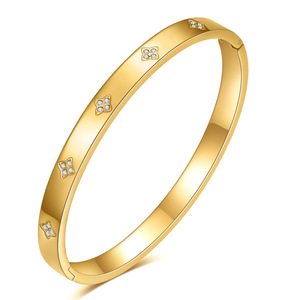 Bracelet en diamant 6 mm, diamants synthétiques de laboratoire taille brillant ronds, ouvrable, en acier inoxydable et titane, unisexe, pour tous les jours - Product Image 1