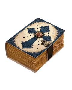 Diario Vintage con Cruz, Cuaderno de Oración Cristiano Antiguo, Diario Gótico Floral con Cerradura, Diario de Escritura con Borde Decorativo Hecho a Mano, Regalo - Product Image 4