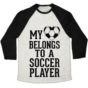 My Heart Belongs to a Soccer Player (<b>Baseball</b> <b>Tee</b>) Unisex Tri-Blend <b>Baseball</b> <b>Tee</b> - Product Image 2