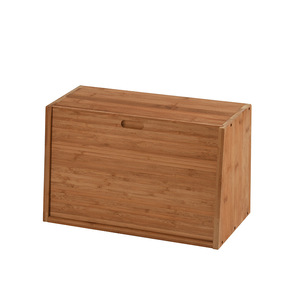 Caja de Pan de Bambú con Tapa Abatible, Color Natural, 23.5x38x19.5 cm, Apilable, Diseño Moderno, Almacenamiento de Pan - Product Image 5