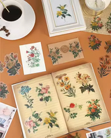 Nouveauté 2026 : Autocollants floraux naturels durables pour enfants, pour la création de cartes pliables, la création de lettres, le journal DIY et le scrapbooking