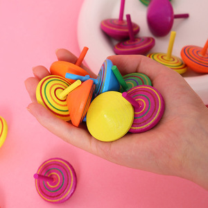 Wooden <b>Rainbow</b> Spinning <b>Top</b> For Kids Stress Relief Toy 4-6 Years Old Unisex Gift - Product Image 3