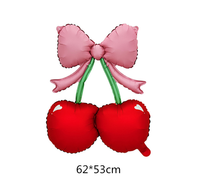 Ballon en aluminium en forme de cerise avec nœud, qualité supérieure, pour décoration de fête aux fruits sucrés - Grande Vente