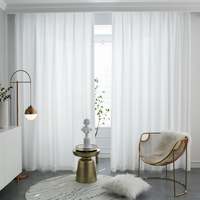 Rideau écologique en Polyester blanc, 1 pièce, en tissu transparent, fenêtre de chambre