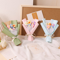 Bouquets de fleurs tricotés à la main à 5 pétales Bouquets de fleurs Cadeaux décoratifs floraux en laine
