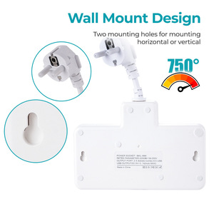 Winning Star Power Strip 3 Outlets 2 <b>USB</b> Ports Safety <b>Plug</b> Universal Expansion Socket - Product Image 4