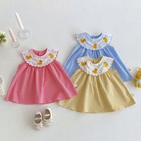 Robe d'été sans manches à carreaux pour bébé fille, broderie de dessin animé, jupe pour enfants, vêtements à la mode pour enfants
