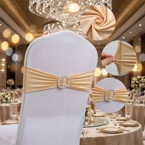 Housse <span class=keywords><strong>de</strong></span> chaise en spandex <span class=keywords><strong>de</strong></span> qualité supérieure avec boucle ronde, bande élastique universelle pour chaise, pour mariage, banquet, hôtel, événement, fête, décoration - Product Image 1