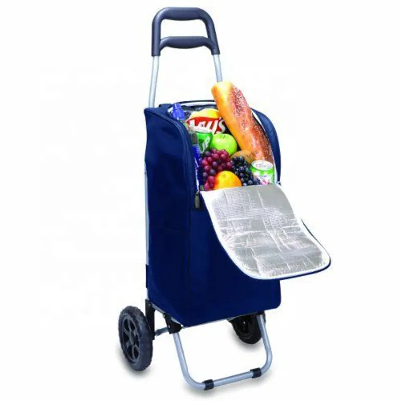 Nouveau Design Utile pliante robuste chariot d'épicerie shopping Mode sac trolly avec compartiment isolé